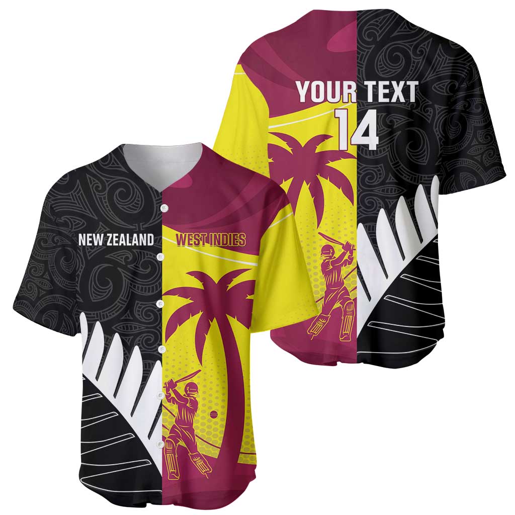 New Zealand and West Indies Cricket Custom Baseball Jersey Black Cap Windies Together - Wonder Print Shop
