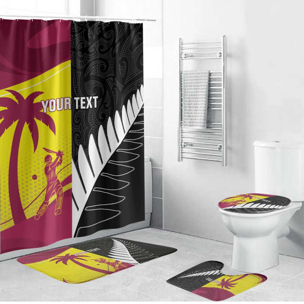 New Zealand and West Indies Cricket Custom Bathroom Set Black Cap Windies Together - Wonder Print Shop