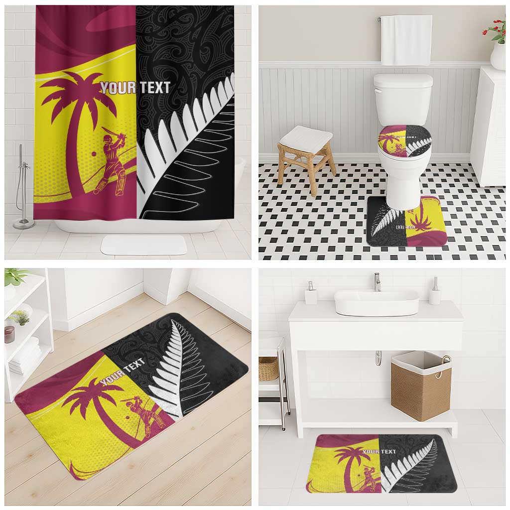 New Zealand and West Indies Cricket Custom Bathroom Set Black Cap Windies Together - Wonder Print Shop