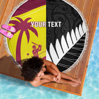 New Zealand and West Indies Cricket Custom Beach Blanket Black Cap Windies Together - Wonder Print Shop