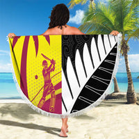 New Zealand and West Indies Cricket Custom Beach Blanket Black Cap Windies Together - Wonder Print Shop