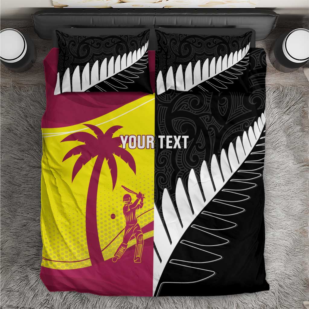 New Zealand and West Indies Cricket Custom Bedding Set Black Cap Windies Together - Wonder Print Shop