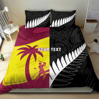 New Zealand and West Indies Cricket Custom Bedding Set Black Cap Windies Together - Wonder Print Shop