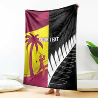 New Zealand and West Indies Cricket Custom Blanket Black Cap Windies Together - Wonder Print Shop