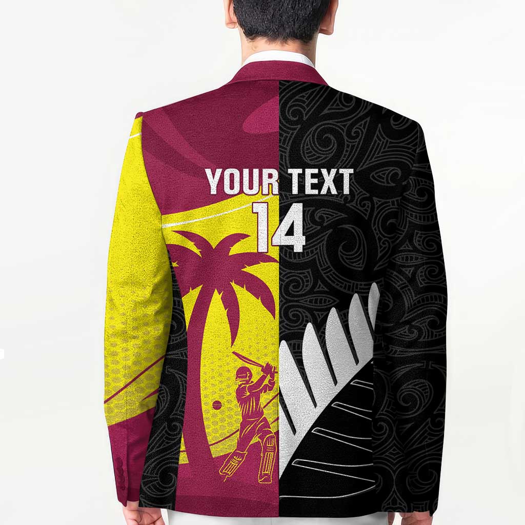 New Zealand and West Indies Cricket Custom Blazer Black Cap Windies Together - Wonder Print Shop