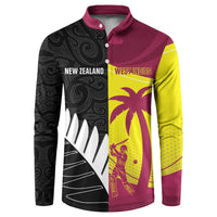 New Zealand and West Indies Cricket Custom Button Sweatshirt Black Cap Windies Together - Wonder Print Shop