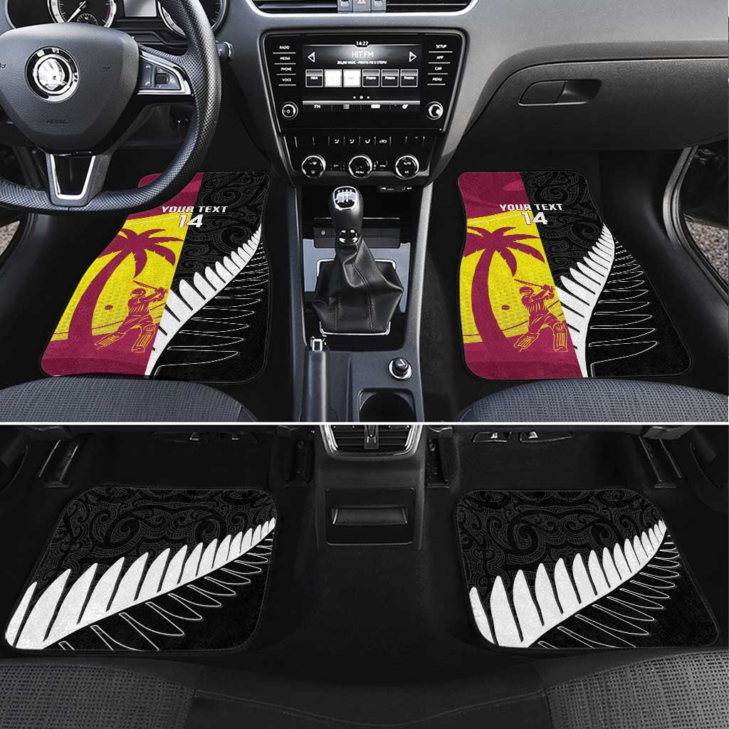 New Zealand and West Indies Cricket Custom Car Mats Black Cap Windies Together - Wonder Print Shop