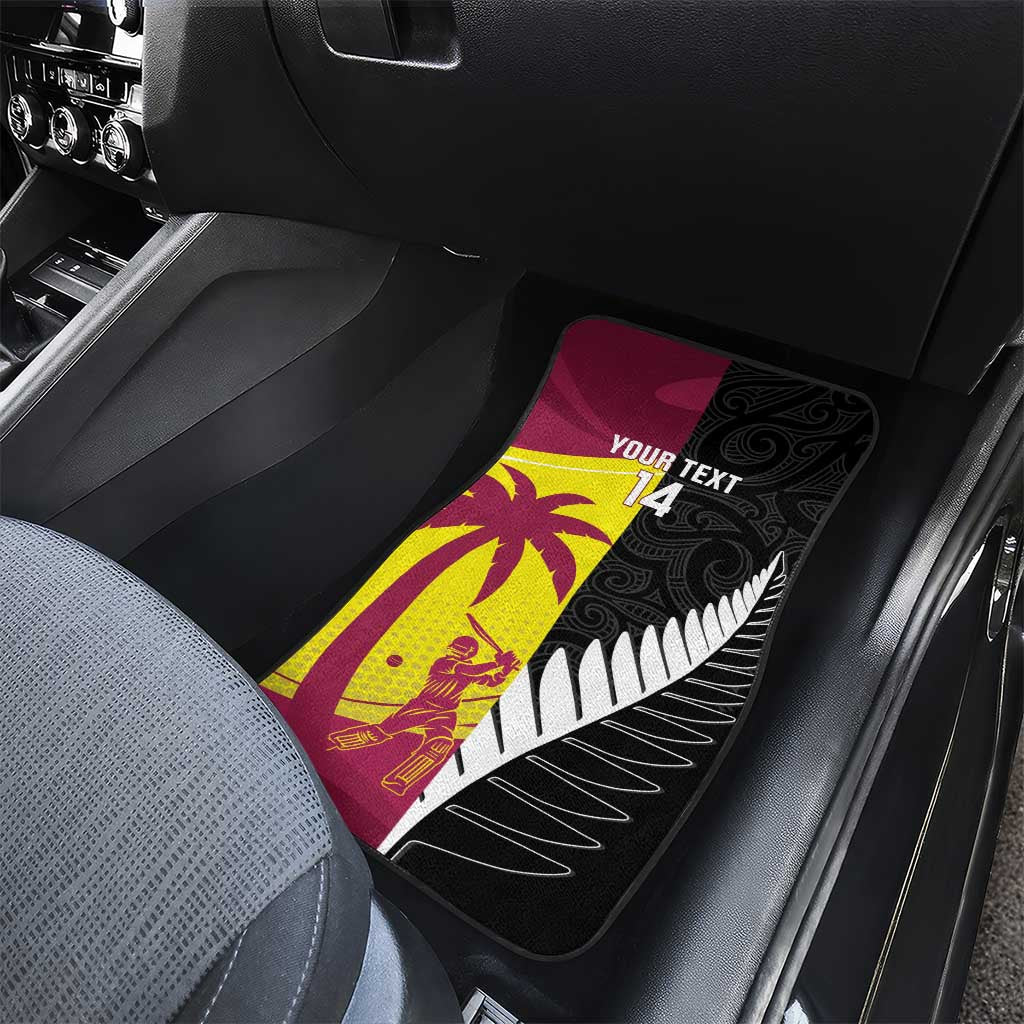 New Zealand and West Indies Cricket Custom Car Mats Black Cap Windies Together - Wonder Print Shop