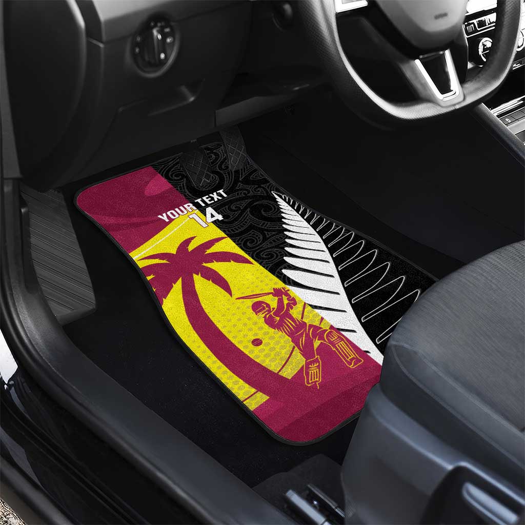 New Zealand and West Indies Cricket Custom Car Mats Black Cap Windies Together - Wonder Print Shop