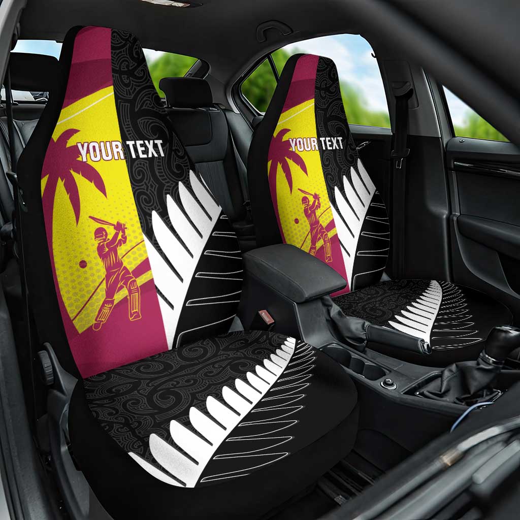 New Zealand and West Indies Cricket Custom Car Seat Cover Black Cap Windies Together - Wonder Print Shop
