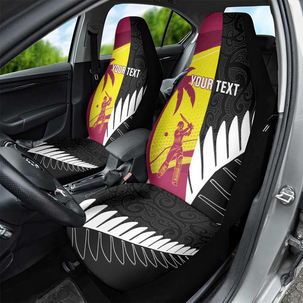 New Zealand and West Indies Cricket Custom Car Seat Cover Black Cap Windies Together - Wonder Print Shop