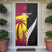New Zealand and West Indies Cricket Custom Door Cover Black Cap Windies Together - Wonder Print Shop