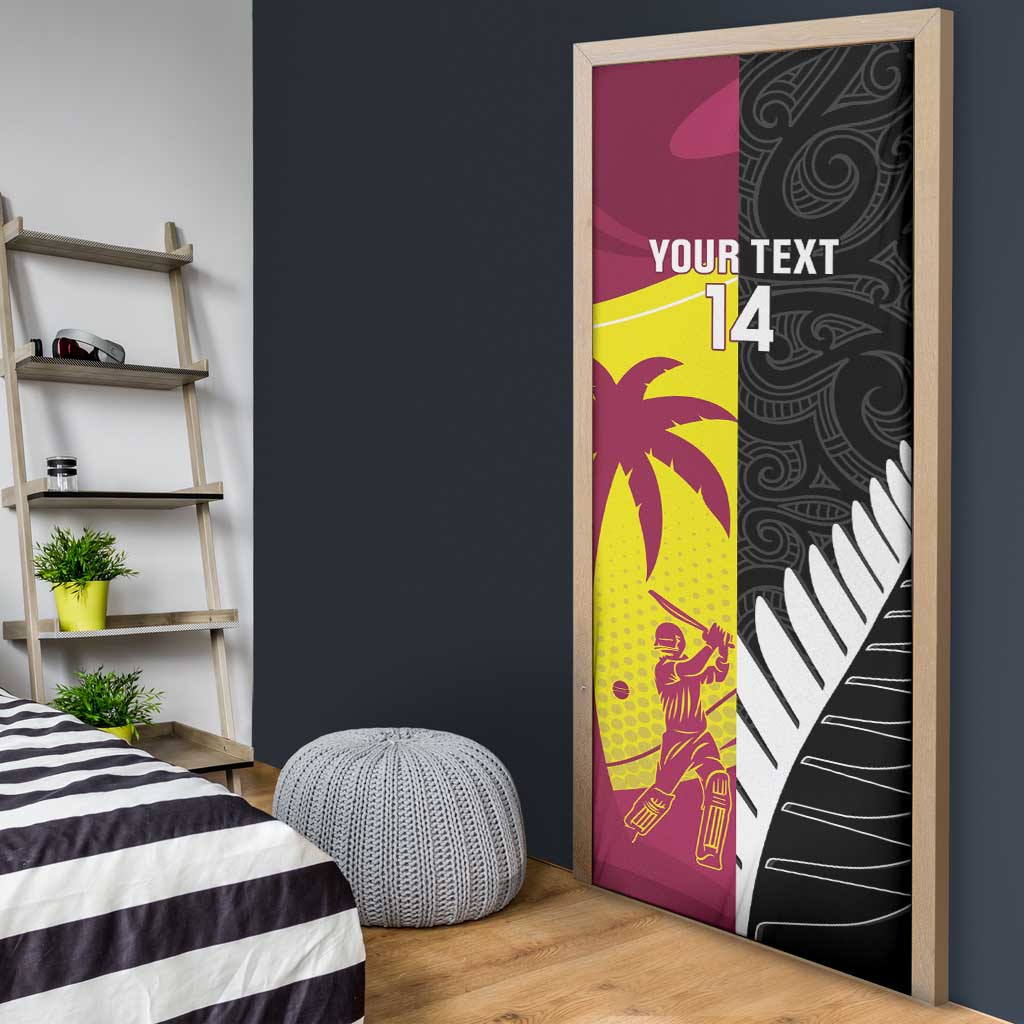 New Zealand and West Indies Cricket Custom Door Cover Black Cap Windies Together - Wonder Print Shop