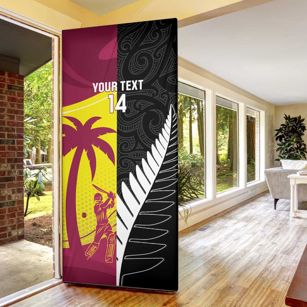 New Zealand and West Indies Cricket Custom Door Cover Black Cap Windies Together - Wonder Print Shop
