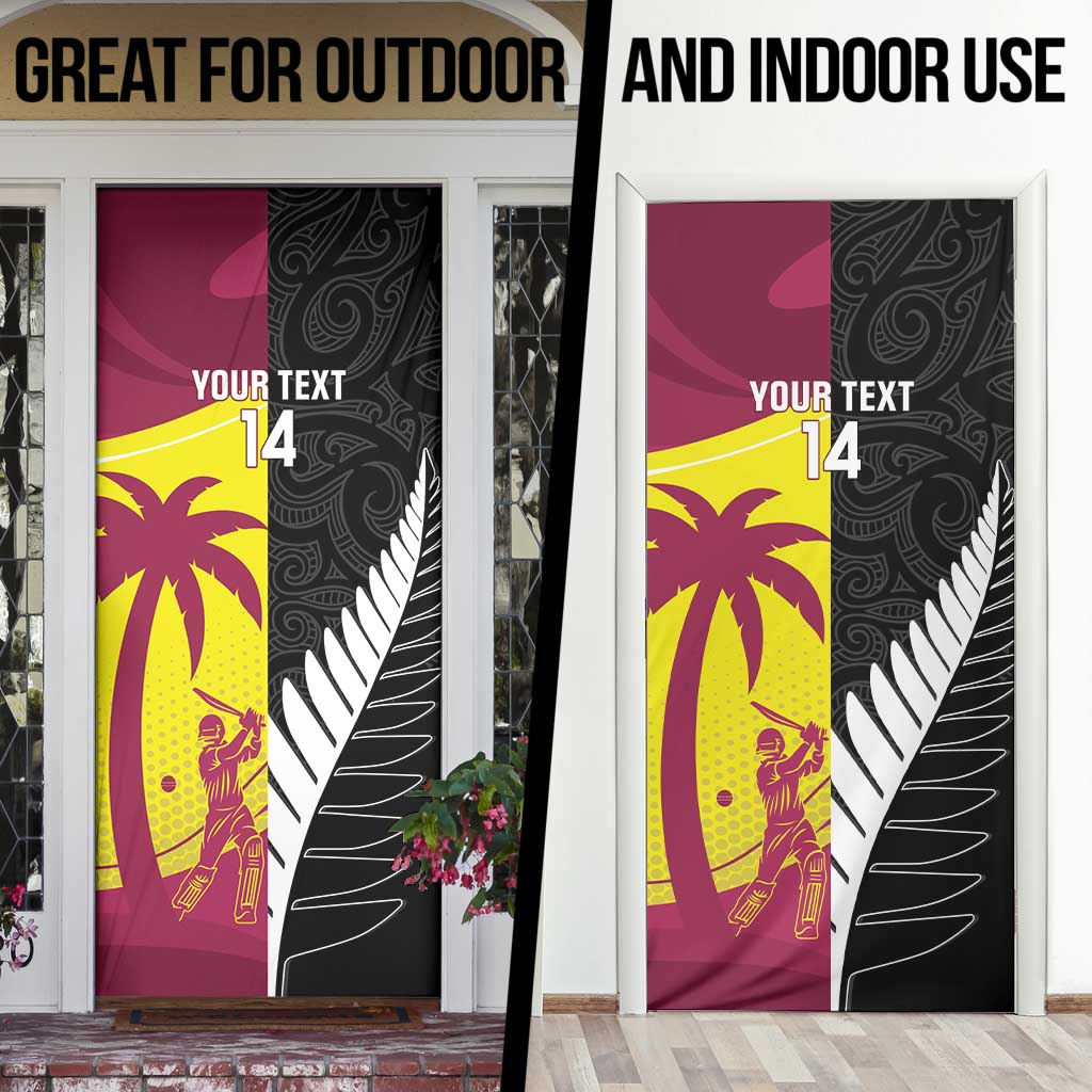 New Zealand and West Indies Cricket Custom Door Cover Black Cap Windies Together - Wonder Print Shop