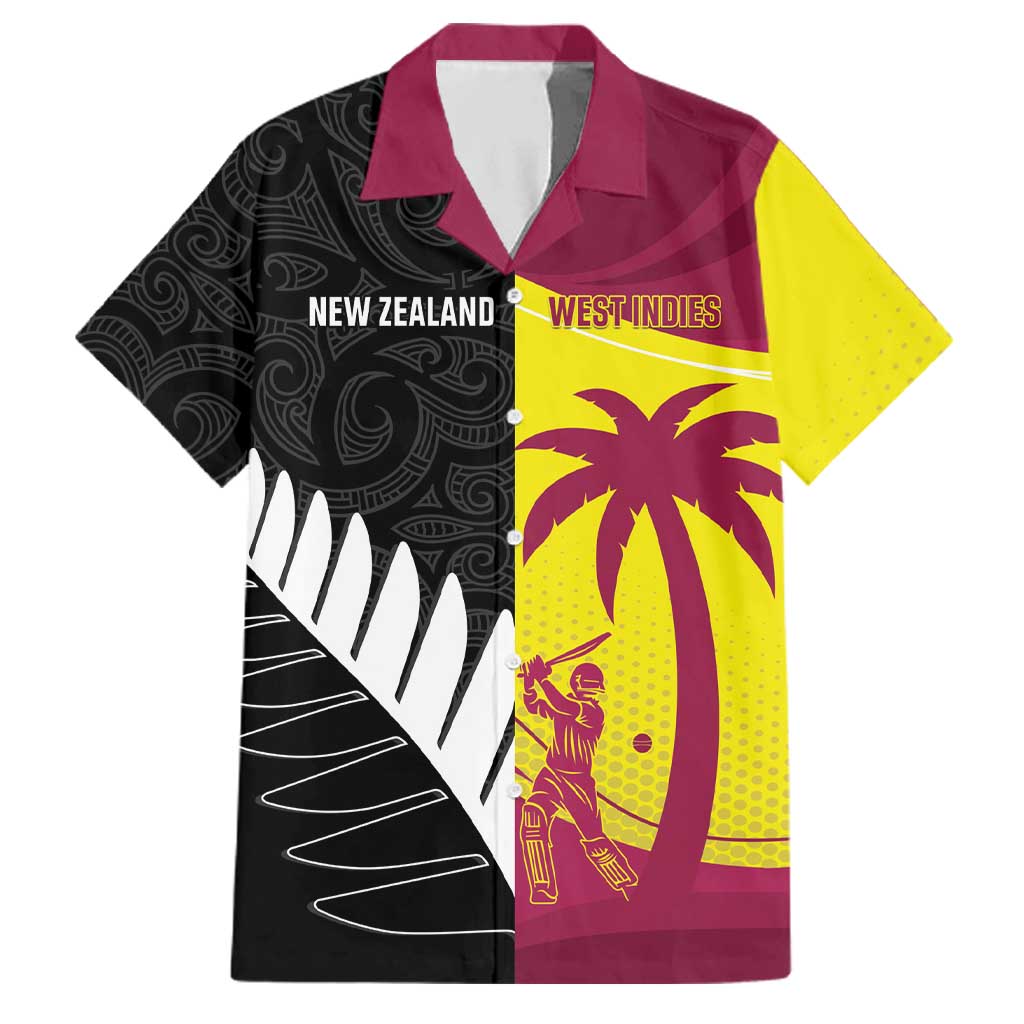 New Zealand and West Indies Cricket Custom Family Matching Mermaid Dress and Hawaiian Shirt Black Cap Windies Together - Wonder Print Shop