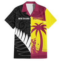 New Zealand and West Indies Cricket Custom Family Matching Mermaid Dress and Hawaiian Shirt Black Cap Windies Together - Wonder Print Shop