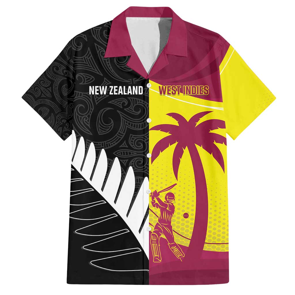 New Zealand and West Indies Cricket Custom Family Matching Summer Maxi Dress and Hawaiian Shirt Black Cap Windies Together - Wonder Print Shop