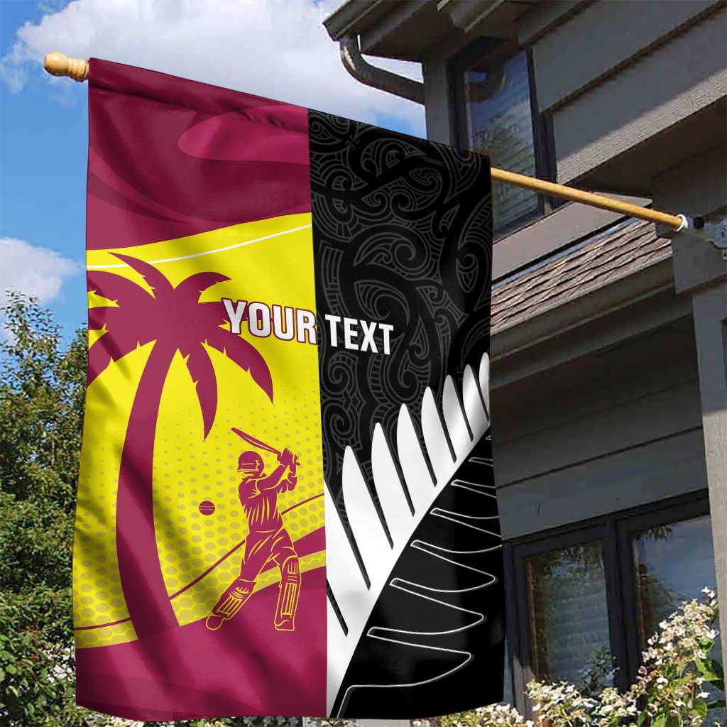 New Zealand and West Indies Cricket Custom Garden Flag Black Cap Windies Together - Wonder Print Shop