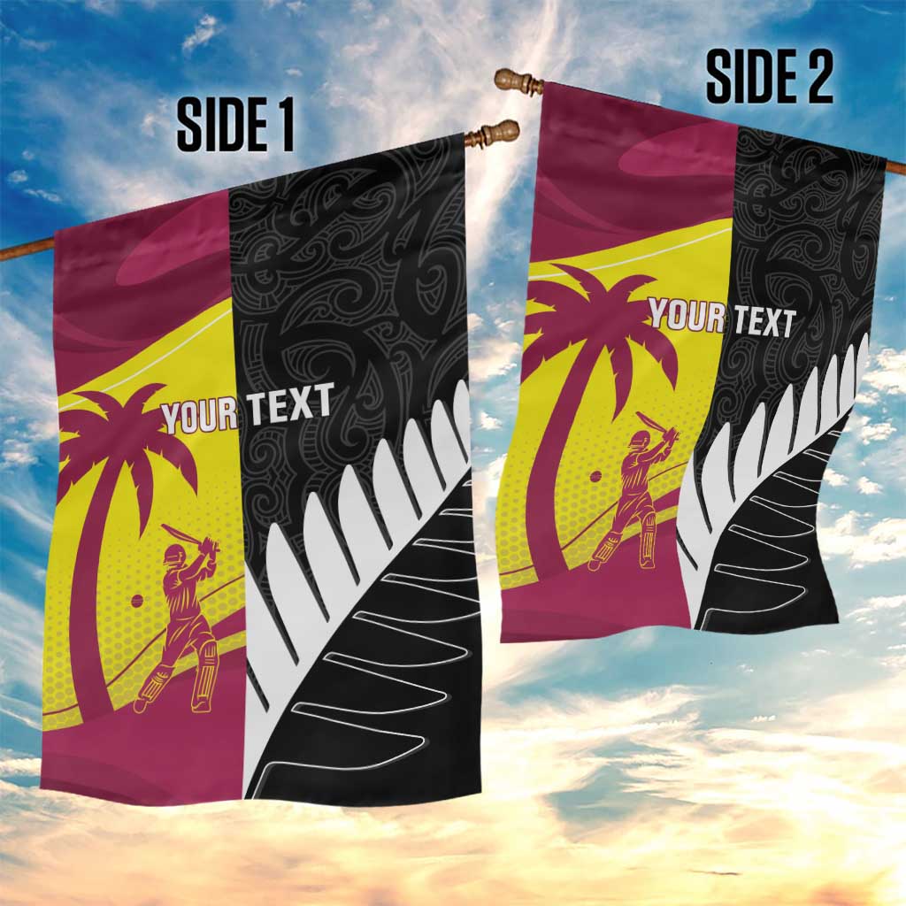 New Zealand and West Indies Cricket Custom Garden Flag Black Cap Windies Together - Wonder Print Shop