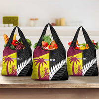 New Zealand and West Indies Cricket Custom Grocery Bag Black Cap Windies Together - Wonder Print Shop