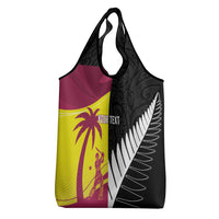 New Zealand and West Indies Cricket Custom Grocery Bag Black Cap Windies Together - Wonder Print Shop