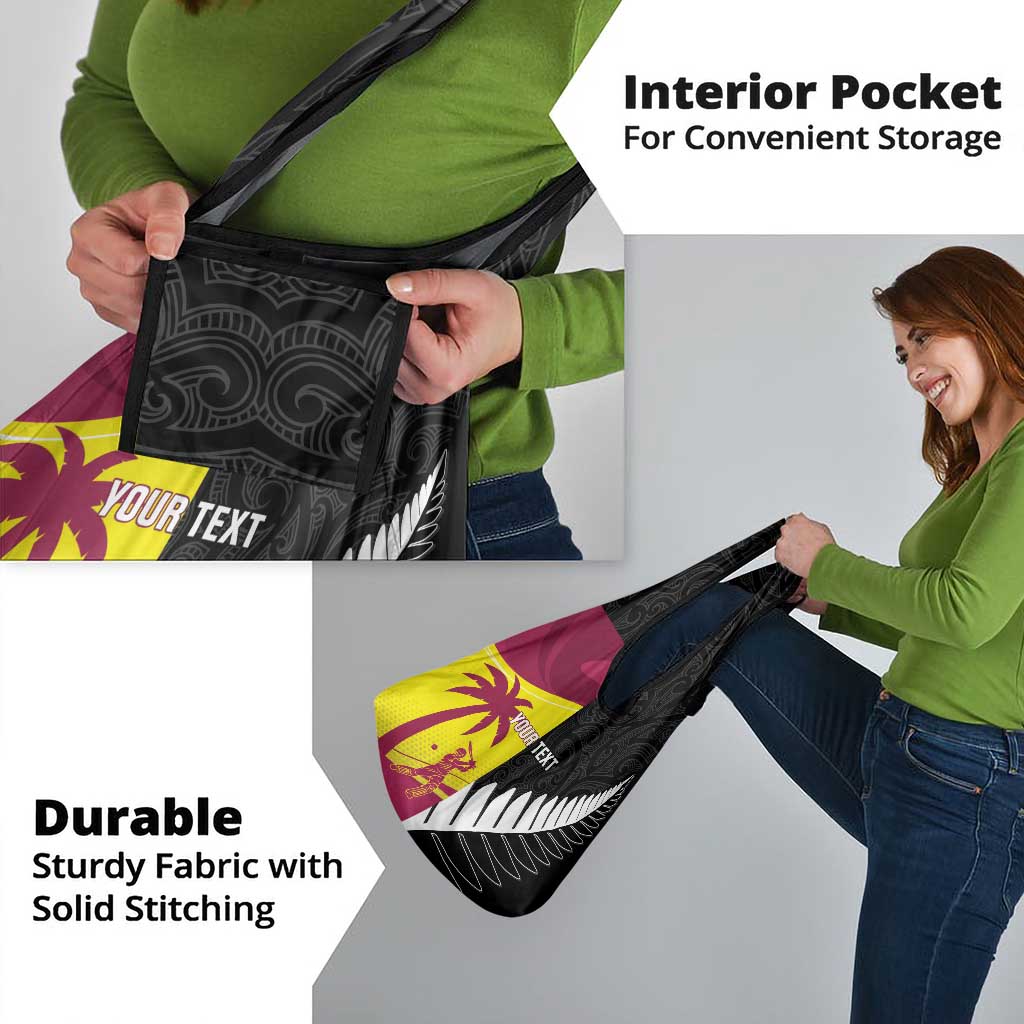 New Zealand and West Indies Cricket Custom Grocery Bag Black Cap Windies Together - Wonder Print Shop