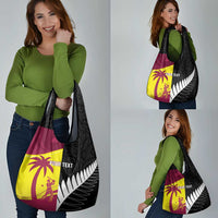 New Zealand and West Indies Cricket Custom Grocery Bag Black Cap Windies Together - Wonder Print Shop
