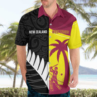 New Zealand and West Indies Cricket Custom Hawaiian Shirt Black Cap Windies Together - Wonder Print Shop