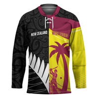 New Zealand and West Indies Cricket Custom Hockey Jersey Black Cap Windies Together - Wonder Print Shop