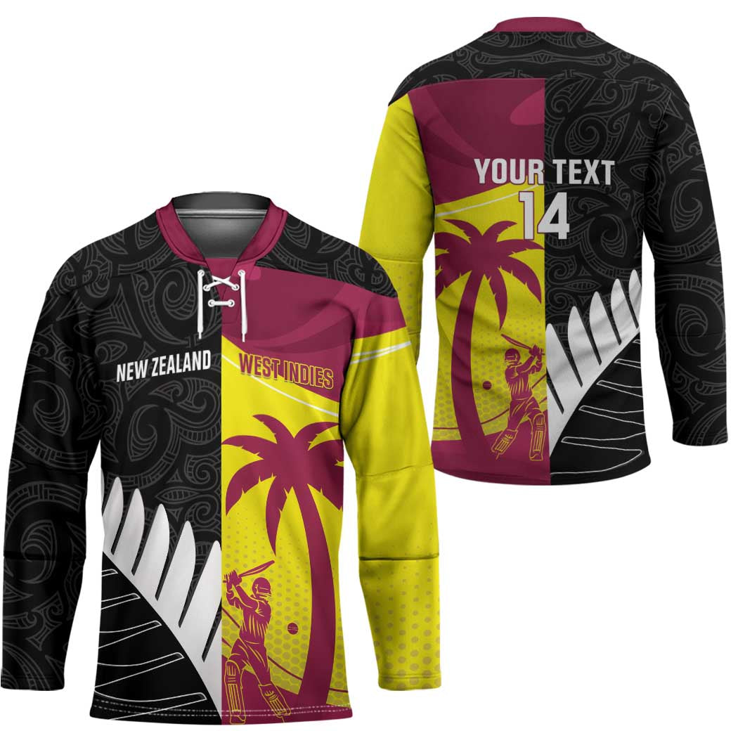 New Zealand and West Indies Cricket Custom Hockey Jersey Black Cap Windies Together - Wonder Print Shop
