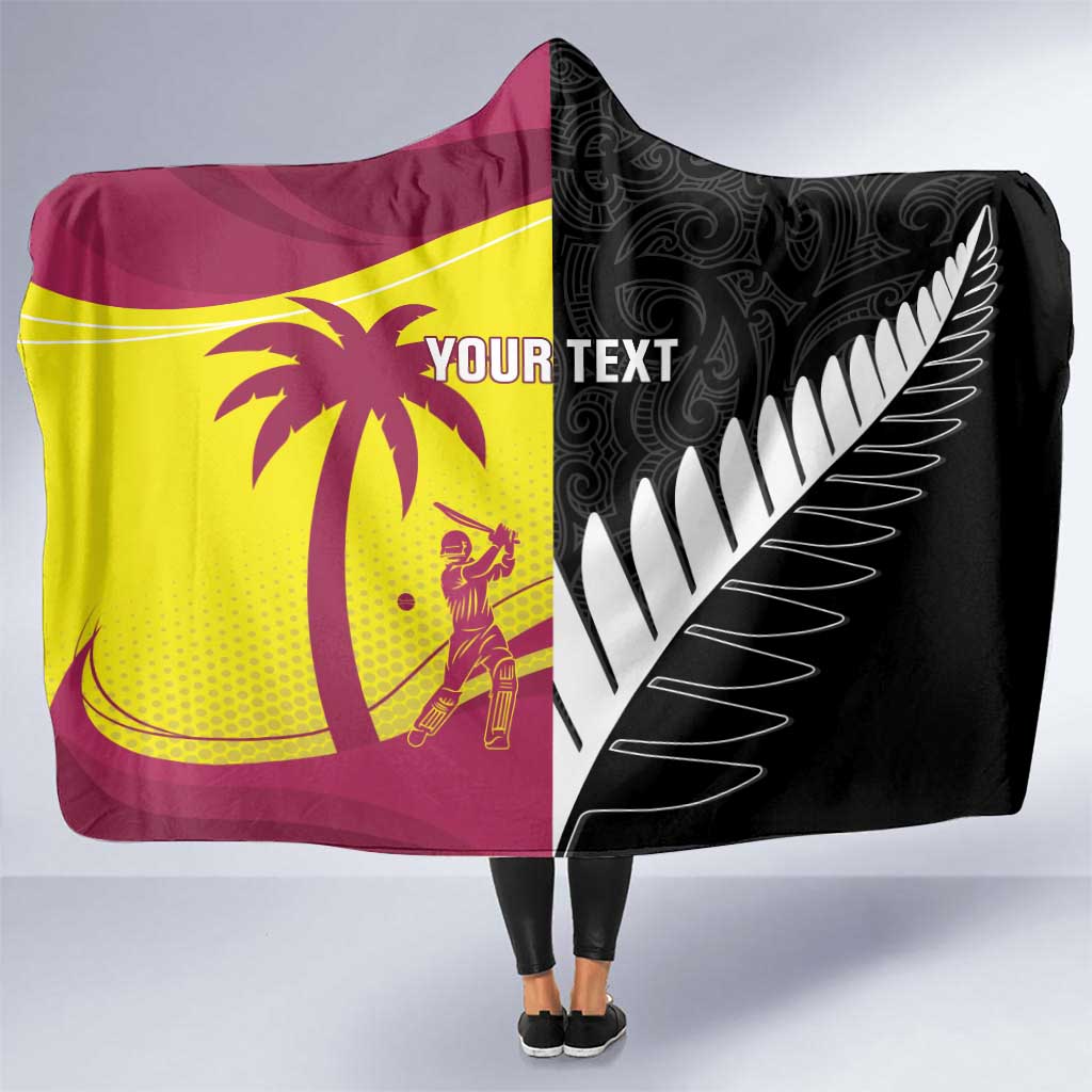 New Zealand and West Indies Cricket Custom Hooded Blanket Black Cap Windies Together - Wonder Print Shop