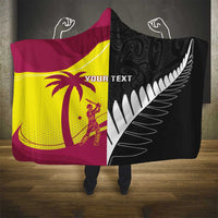 New Zealand and West Indies Cricket Custom Hooded Blanket Black Cap Windies Together - Wonder Print Shop