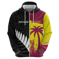 New Zealand and West Indies Cricket Custom Hoodie Black Cap Windies Together - Wonder Print Shop