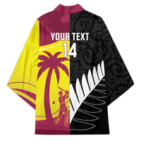 New Zealand and West Indies Cricket Custom Kimono Black Cap Windies Together - Wonder Print Shop