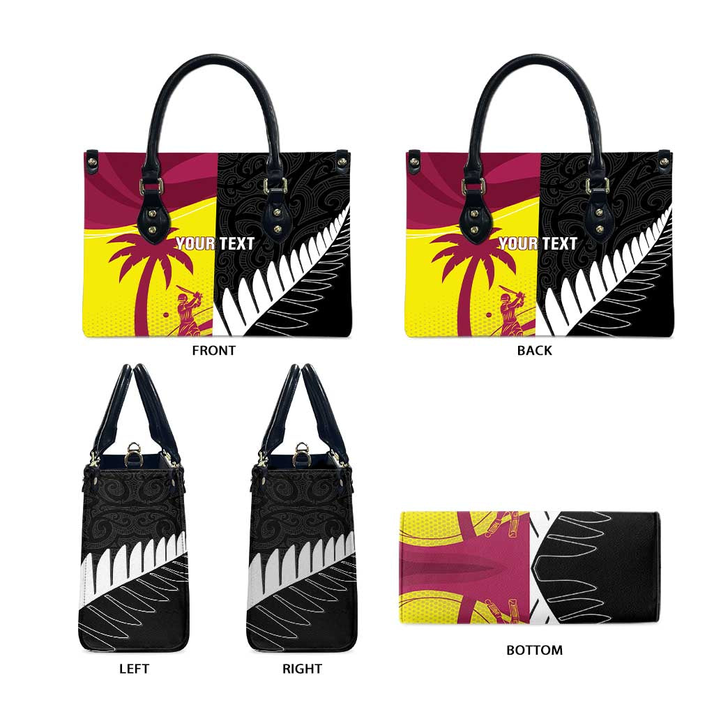 New Zealand and West Indies Cricket Custom Leather Bag Black Cap Windies Together - Wonder Print Shop