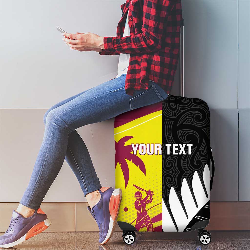 New Zealand and West Indies Cricket Custom Luggage Cover Black Cap Windies Together - Wonder Print Shop