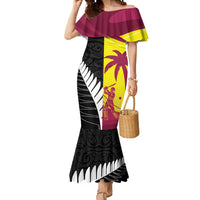 New Zealand and West Indies Cricket Custom Mermaid Dress Black Cap Windies Together - Wonder Print Shop