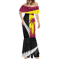 New Zealand and West Indies Cricket Custom Mermaid Dress Black Cap Windies Together - Wonder Print Shop