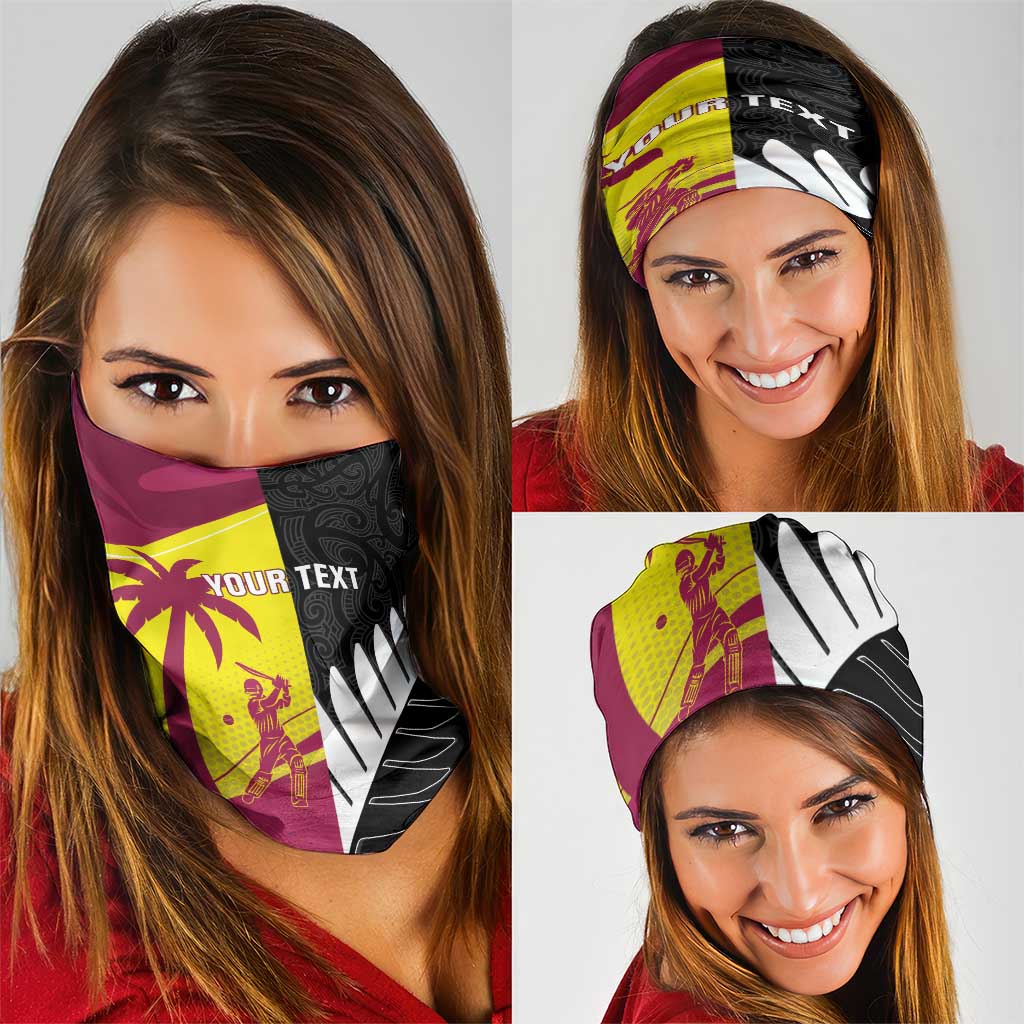 New Zealand and West Indies Cricket Custom Neck Gaiter Black Cap Windies Together - Wonder Print Shop