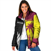 New Zealand and West Indies Cricket Custom Padded Jacket Black Cap Windies Together - Wonder Print Shop