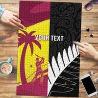 New Zealand and West Indies Cricket Custom Puzzle Black Cap Windies Together - Wonder Print Shop