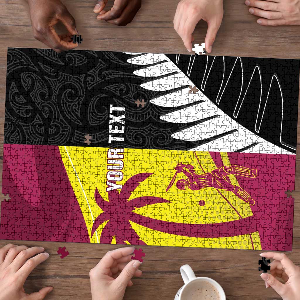 New Zealand and West Indies Cricket Custom Puzzle Black Cap Windies Together - Wonder Print Shop