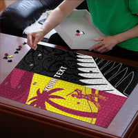 New Zealand and West Indies Cricket Custom Puzzle Black Cap Windies Together - Wonder Print Shop