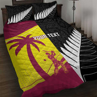 New Zealand and West Indies Cricket Custom Quilt Bed Set Black Cap Windies Together - Wonder Print Shop