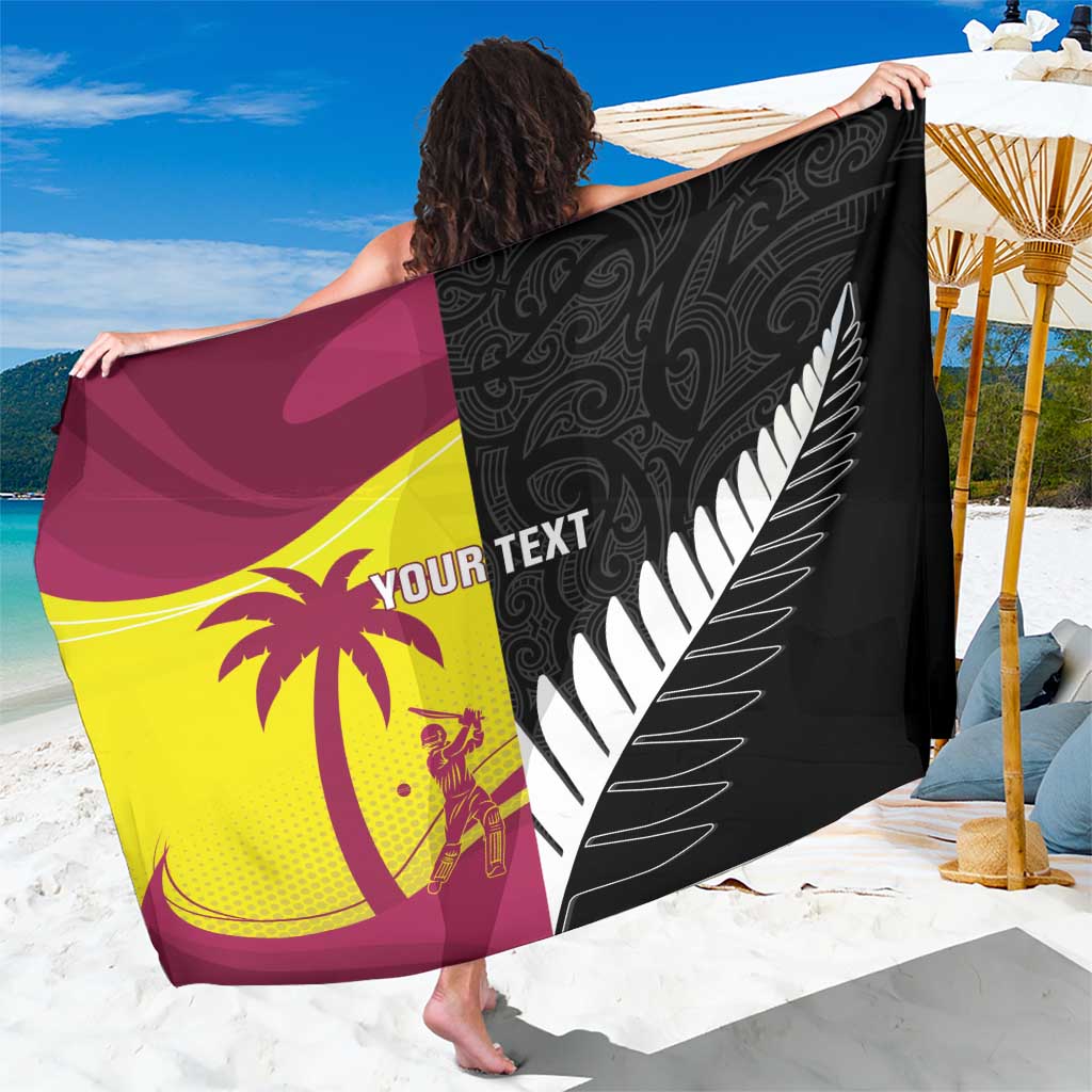 New Zealand and West Indies Cricket Custom Sarong Black Cap Windies Together - Wonder Print Shop