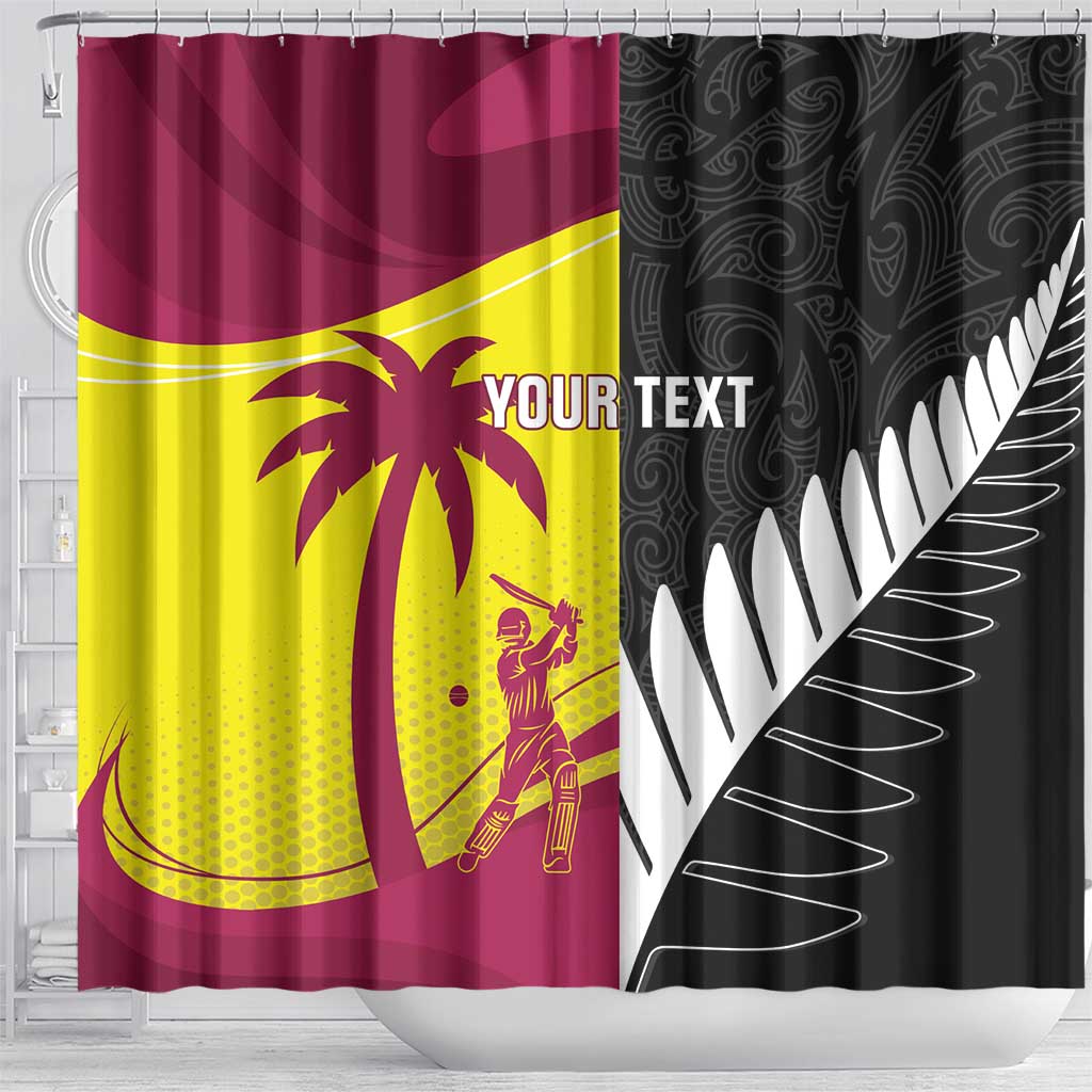 New Zealand and West Indies Cricket Custom Shower Curtain Black Cap Windies Together - Wonder Print Shop