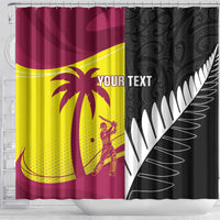 New Zealand and West Indies Cricket Custom Shower Curtain Black Cap Windies Together - Wonder Print Shop
