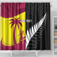 New Zealand and West Indies Cricket Custom Shower Curtain Black Cap Windies Together - Wonder Print Shop