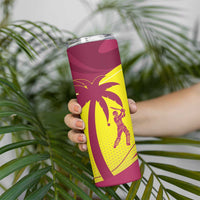 New Zealand and West Indies Cricket Custom Skinny Tumbler Black Cap Windies Together - Wonder Print Shop